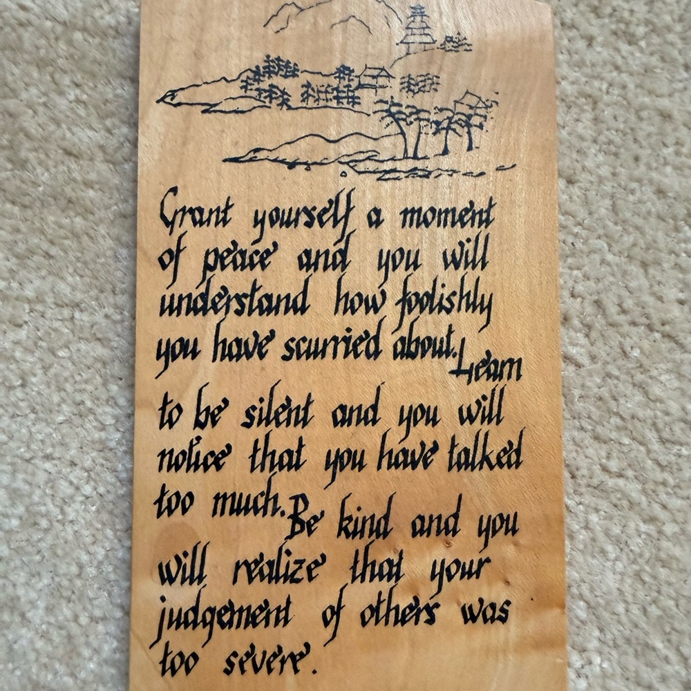 Decorative Wooden Plaque with Inspirational Quote
